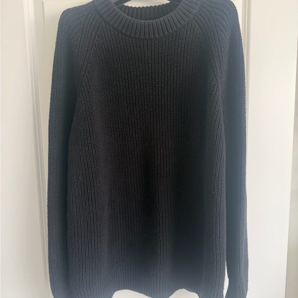 Jenni Kayne Cotton Fisherman Sweater in Black size Medium - Picture 7 of 12